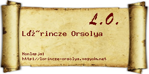 Lőrincze Orsolya névjegykártya