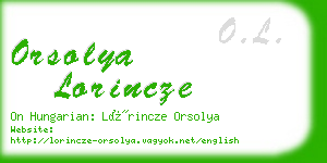 orsolya lorincze business card